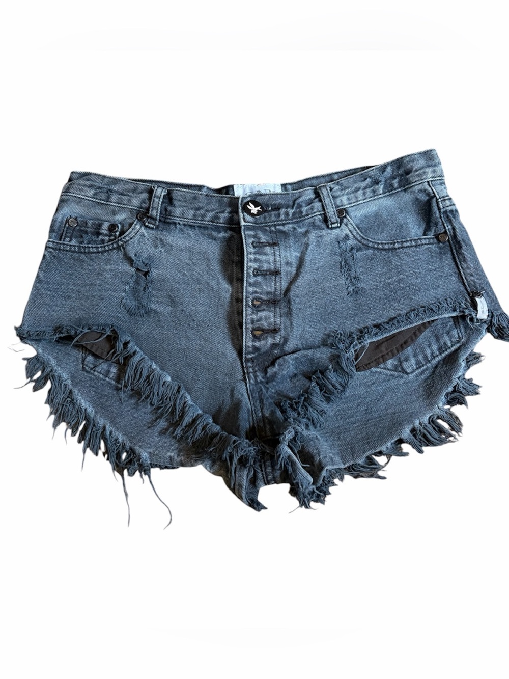 ONE by one teaspoon Shorts Rollers extreme curved raw hem
